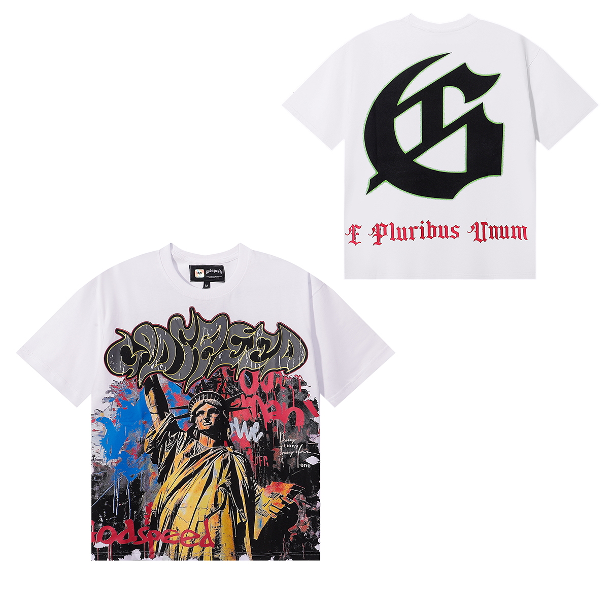 28389261 Statue of Liberty Graffiti Letter Print Tee 3 colors