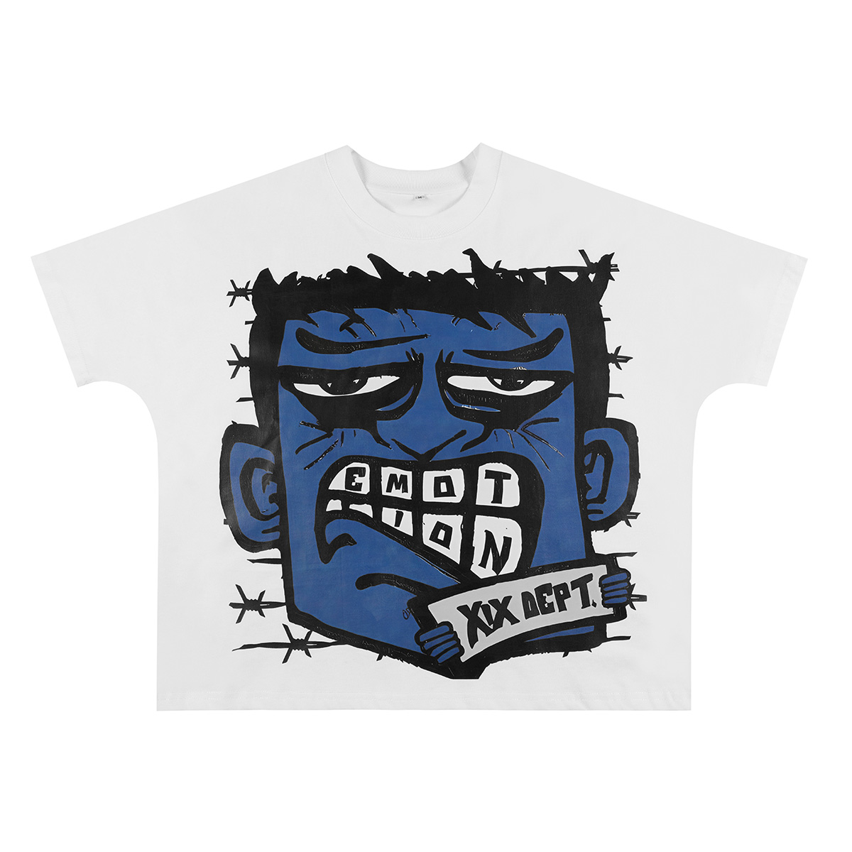 28219989 Blue Square Face Graphic Tee