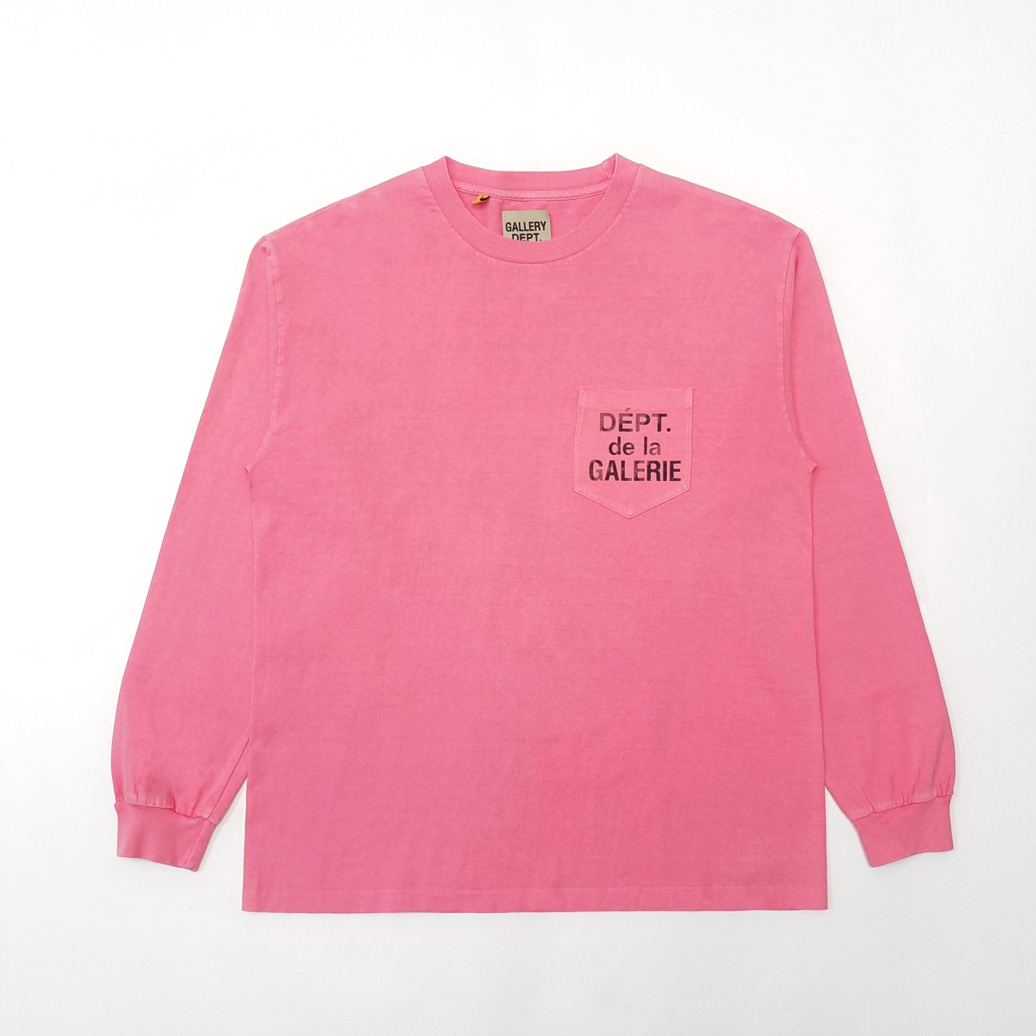 1:1 quality version Chest Pocket French Letter Logo Long Sleeve T-Shirt 3 colors