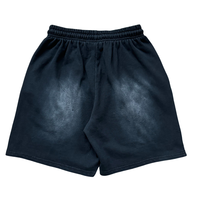 28030658 Flame Letter Print Washed Version Tee & Shorts Set