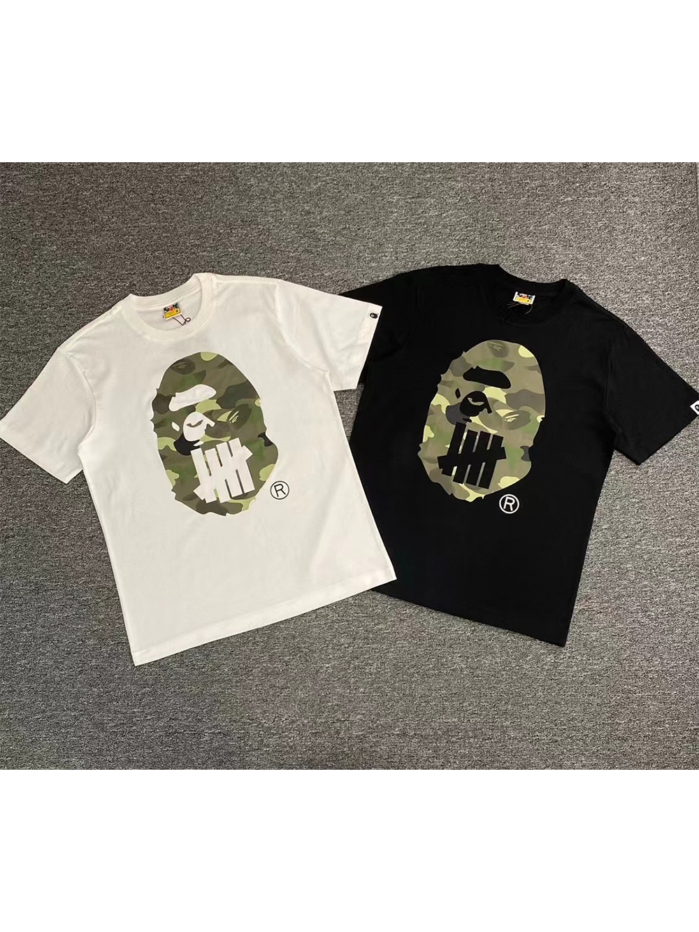 1:1 quality version Five stripes with green camouflage big ape Tee 2 colors