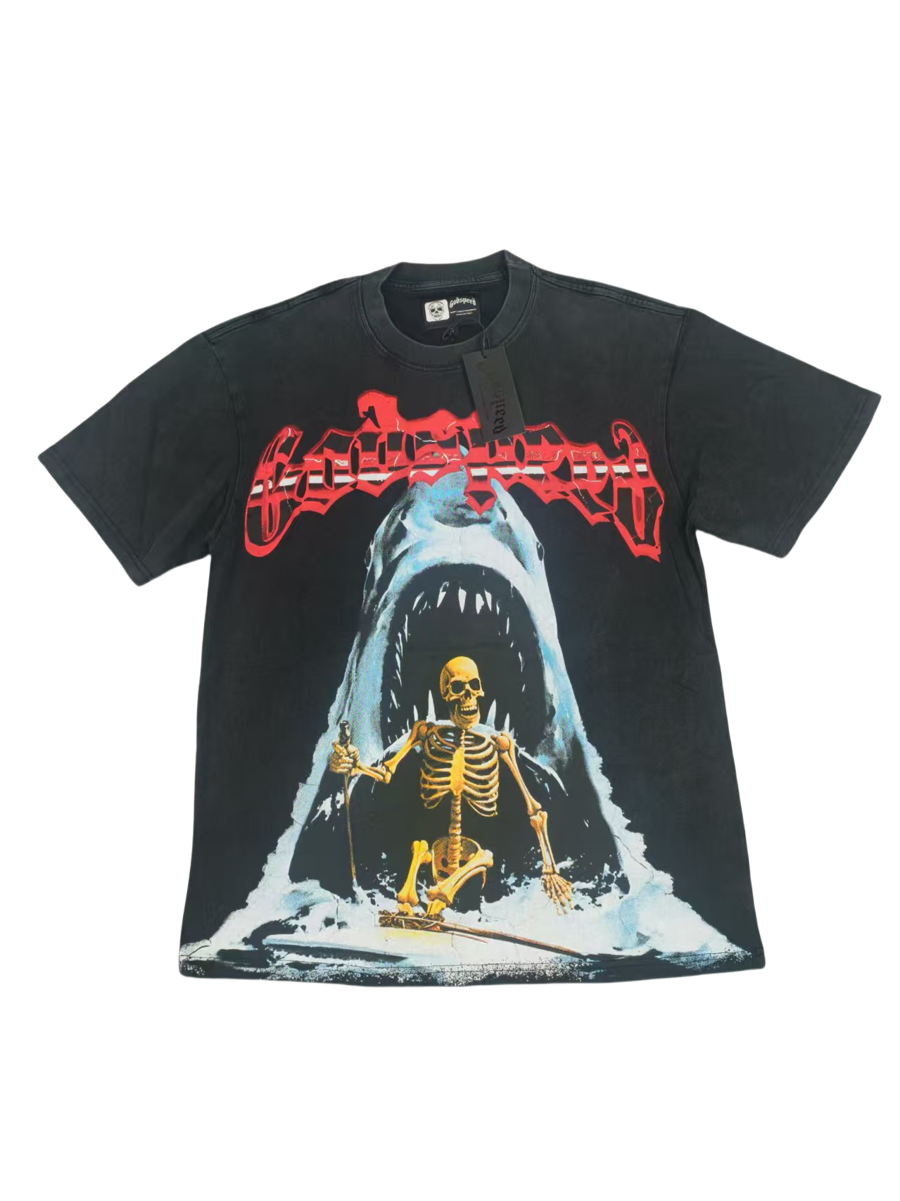 28220249 Skull Shark Print Tee