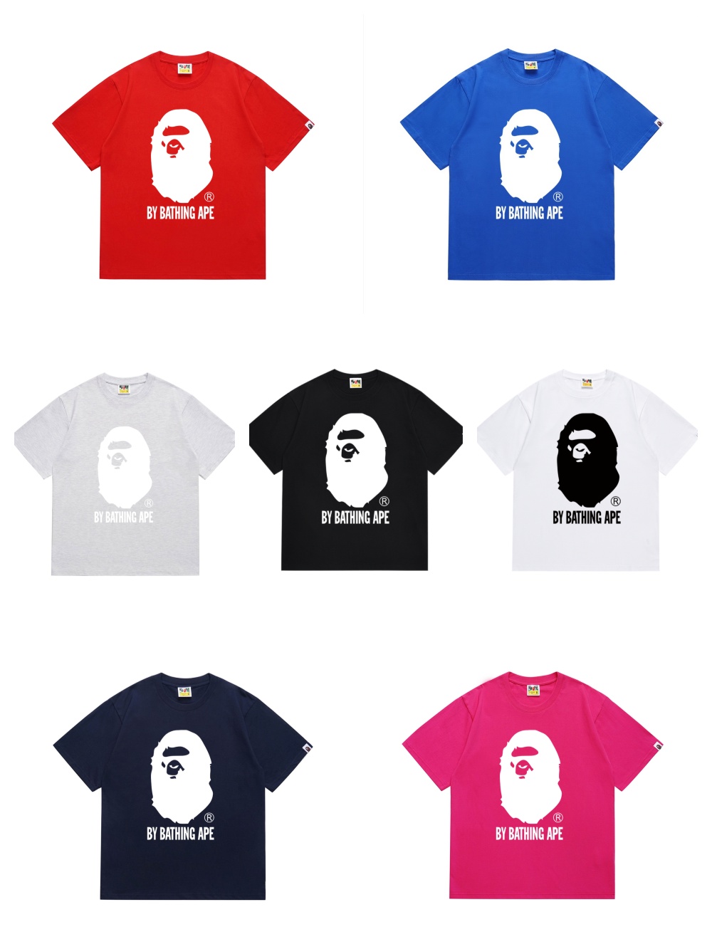 [buy more save more] Black or White Ape Head Print Tee 7 colors
