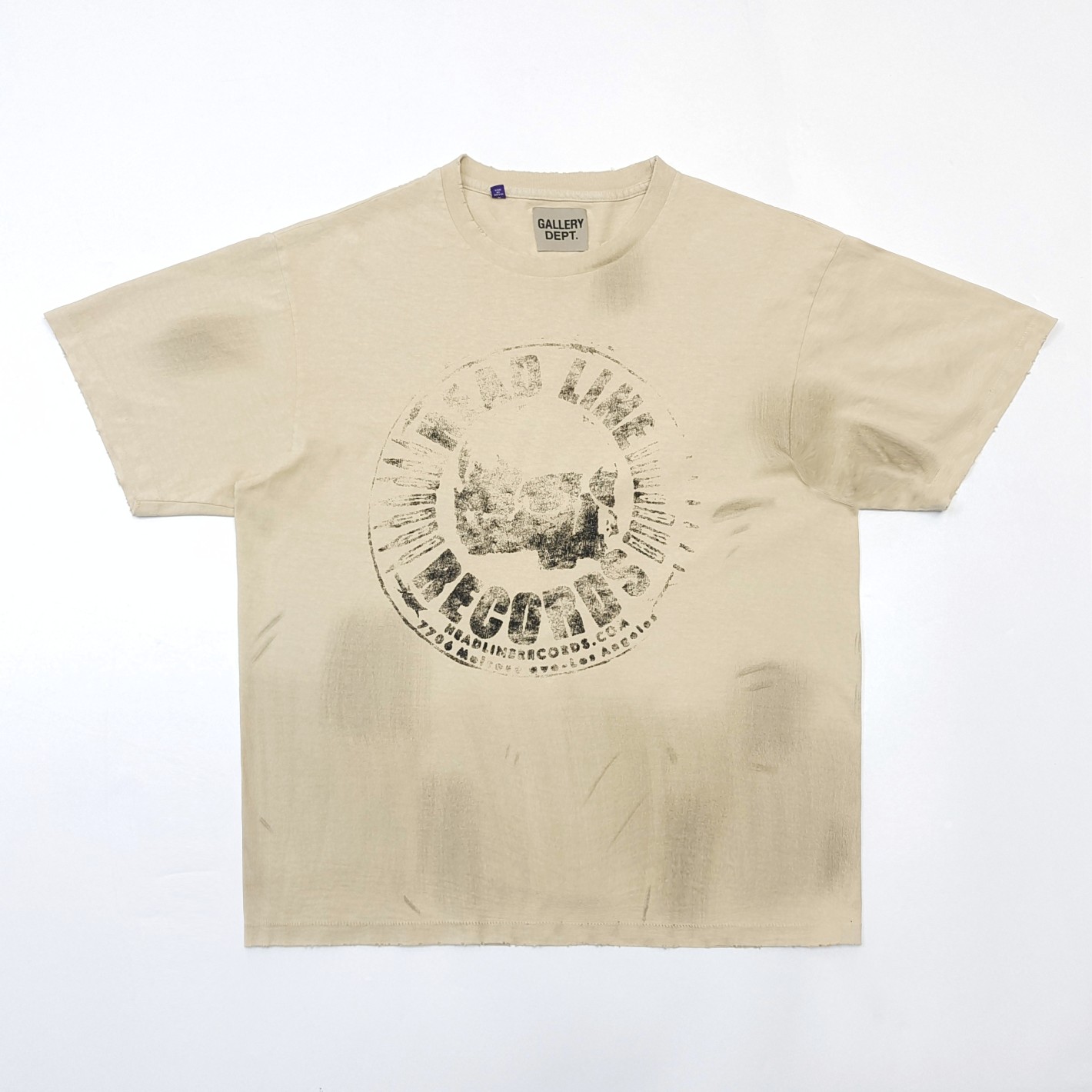 1:1 quality version Title Record Printed Aged Tee