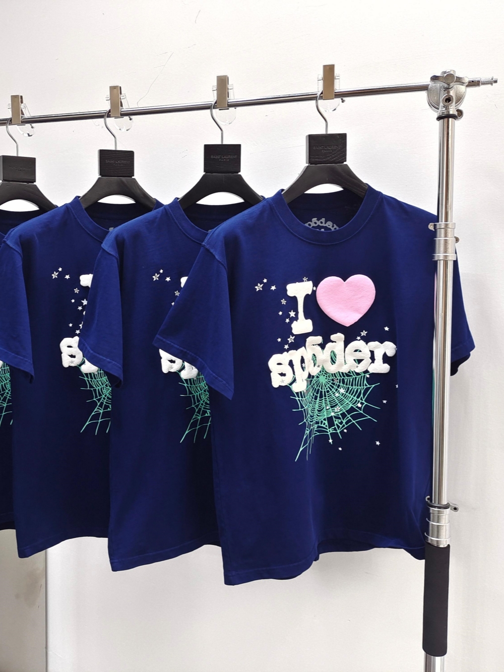 1:1 quality version 27983487 Green Spider Web Heart Print Tee