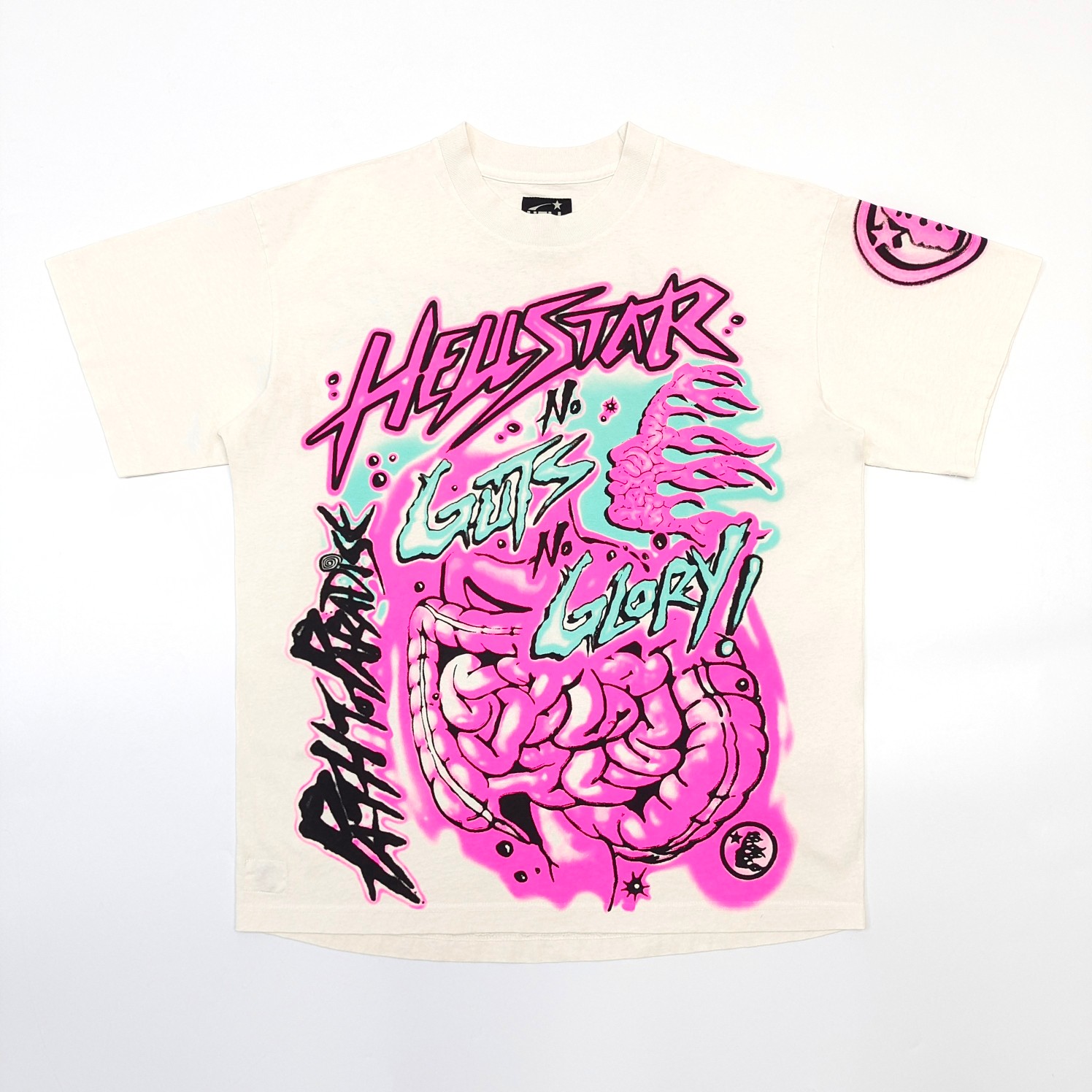 1:1 quality version Graffiti Font Abstract Print Tee with NFC tag