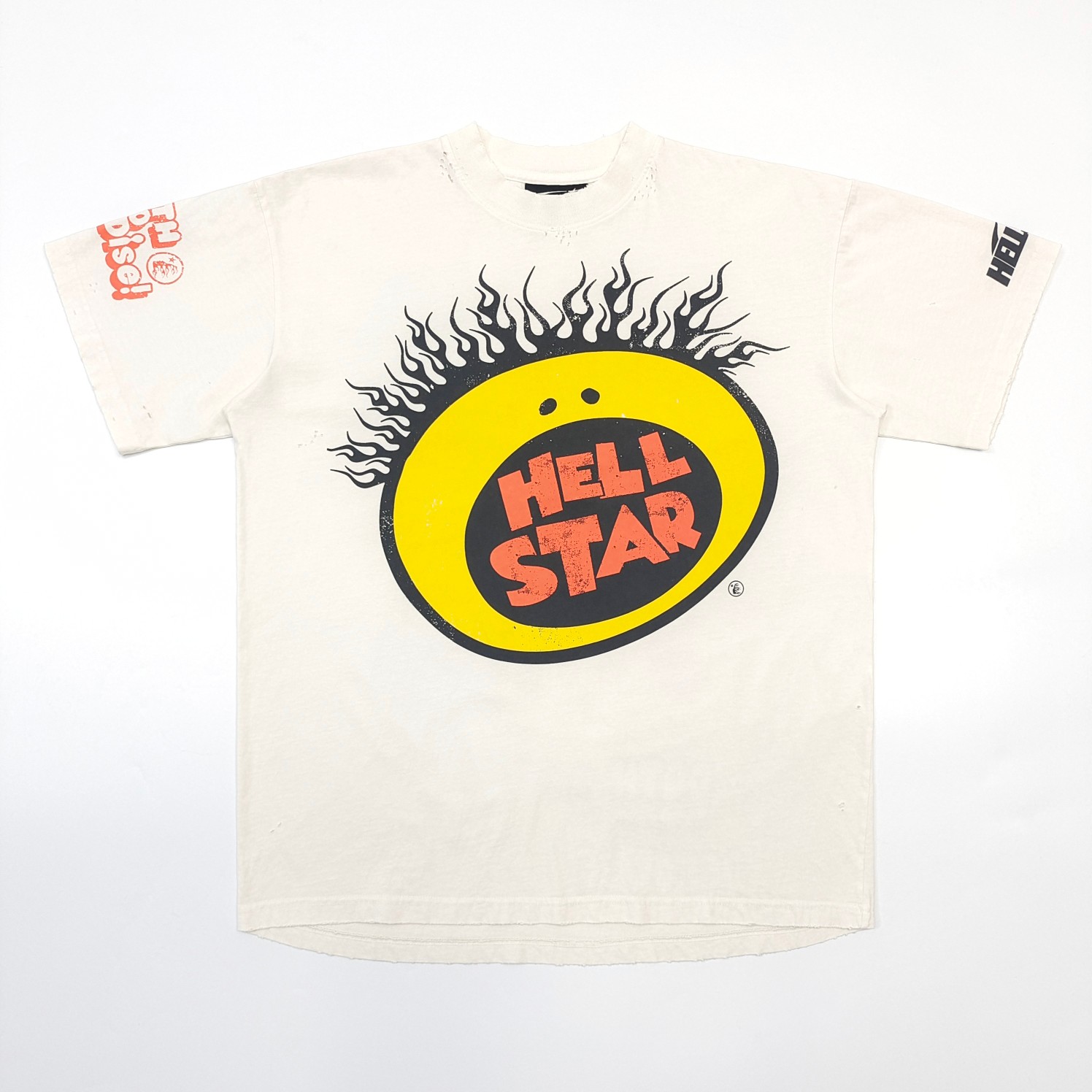 1:1 quality version Large size smiley face back graffiti print Tee