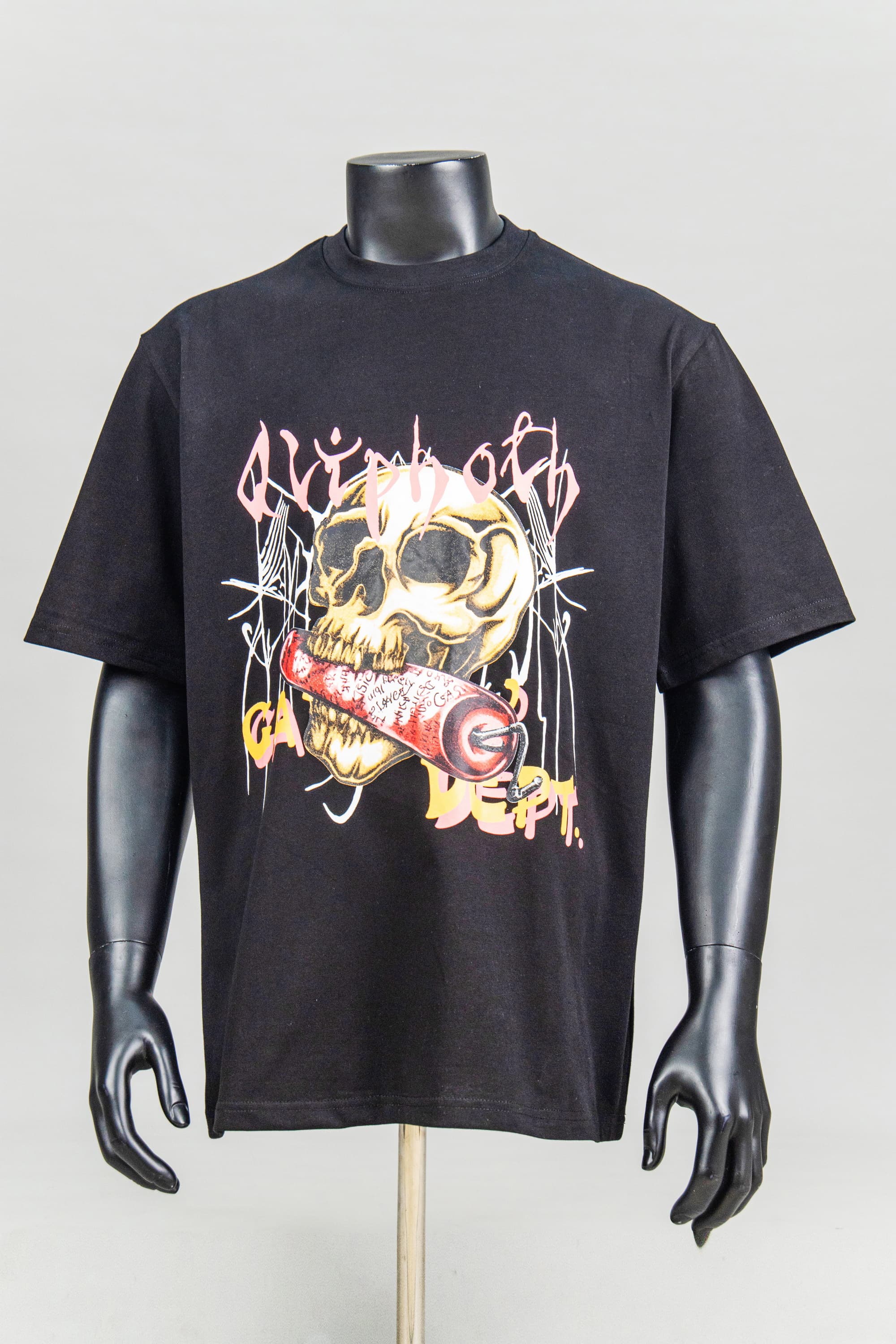 28021799 Graffiti Letter Skull Brush Print Tee