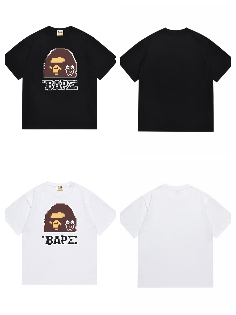 Co-branded Digital Pixel Ape Head Print Tee 2 colors