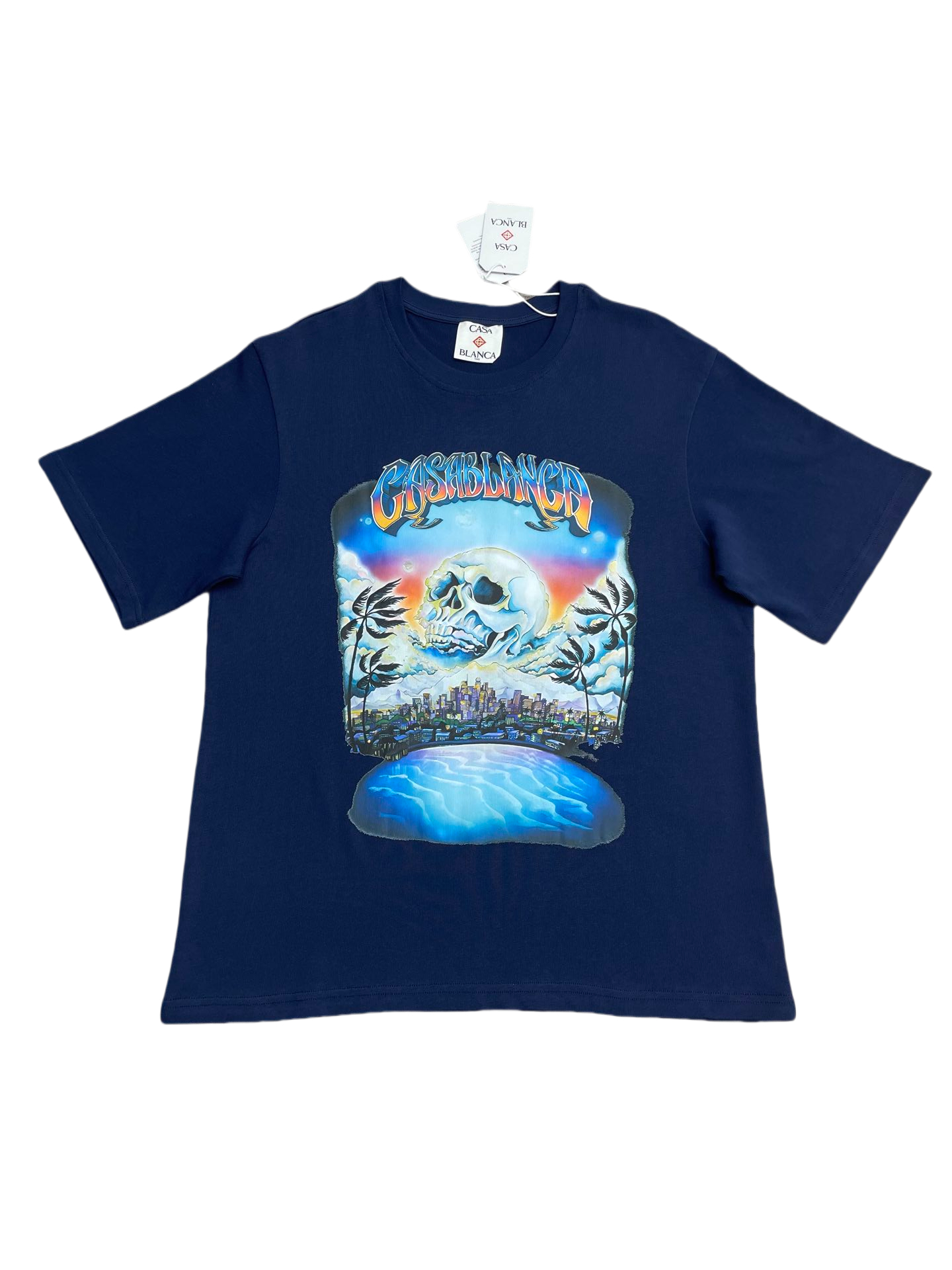 1:1 quality version 28129225 Coconut Skull Cityscape Print Tee 4 colors