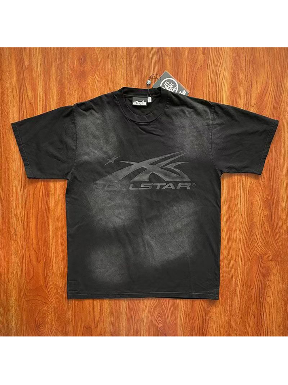 Cotton grey label logo Washed Version Tee