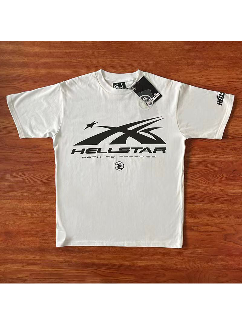 Back Side Face Goddess Large Logo Print Washed Version Tee