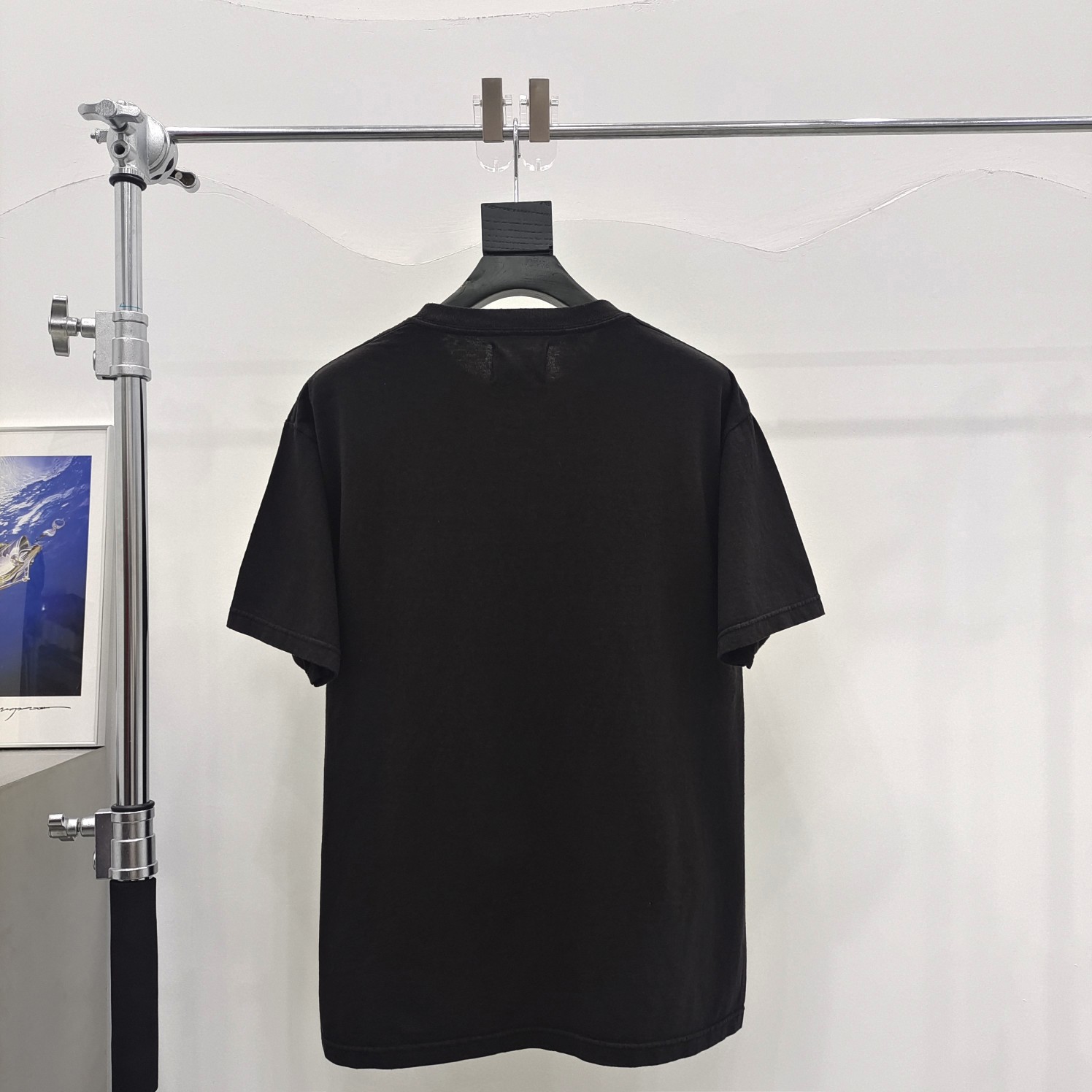 1:1 quality version Multi Row Overlay Stamped Stripe Slogan Tee