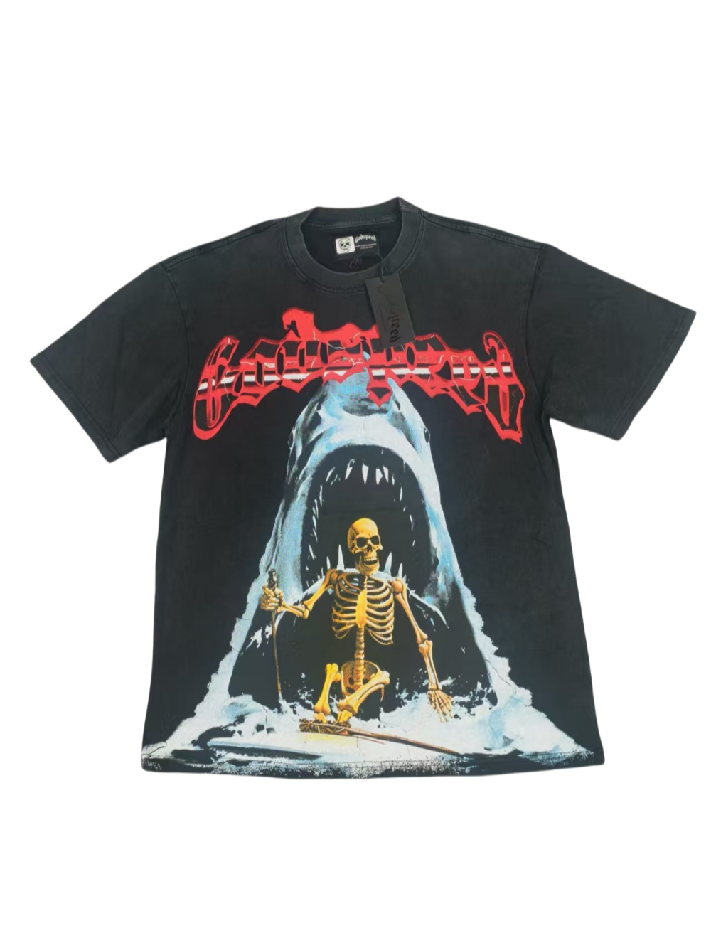 28220249 Skull Shark Print Tee