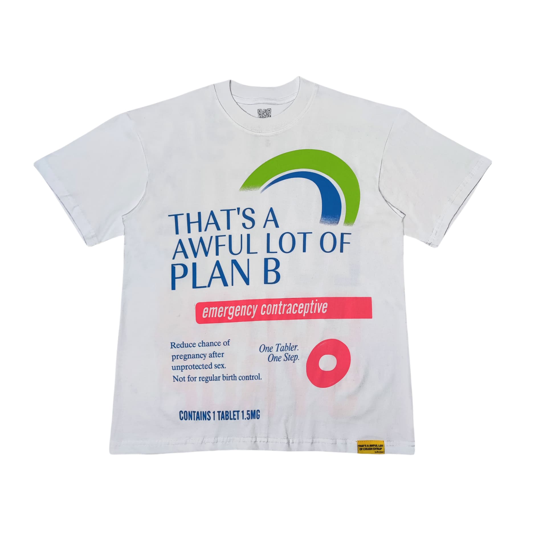 28382236 Red and Blue Slogan Printed Tee