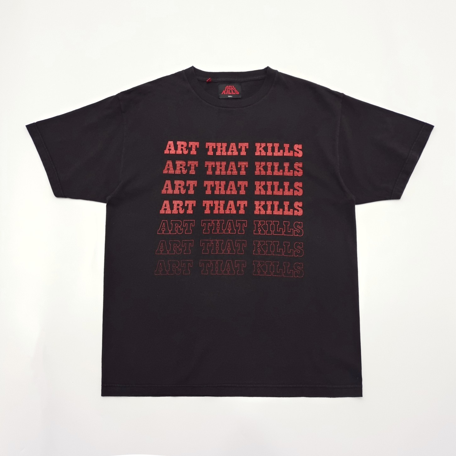 1:1 quality version Multi Row Overlay Stamped Stripe Slogan Tee