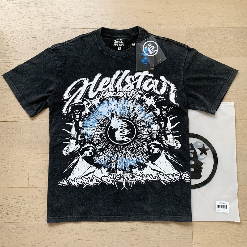 Burst Letter Eye Print Washed Version Tee