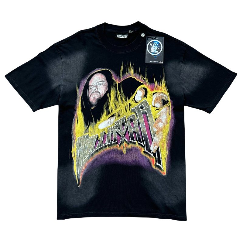 28201122 Flame grab Print Washed Version Tee