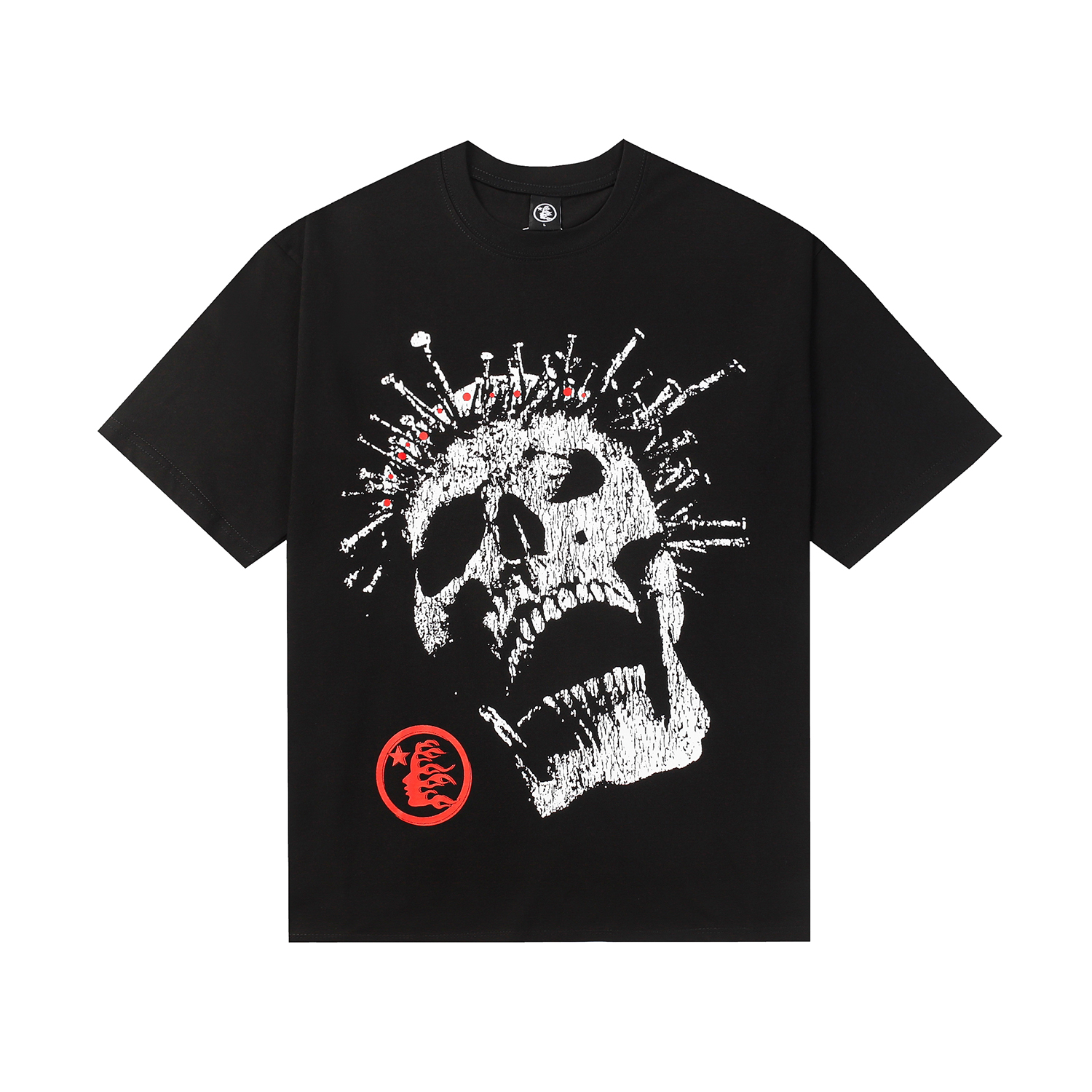 Two-tone skull Emperor half-face printed tee 2 colors