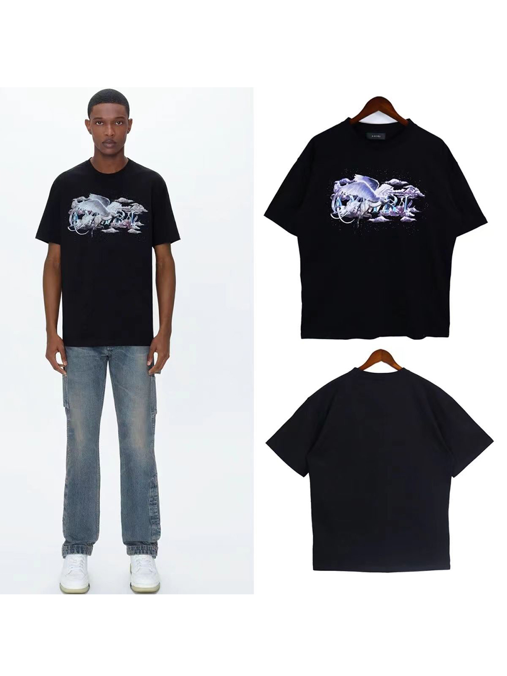 Pegasus Script Logo Print Tee 2 colors