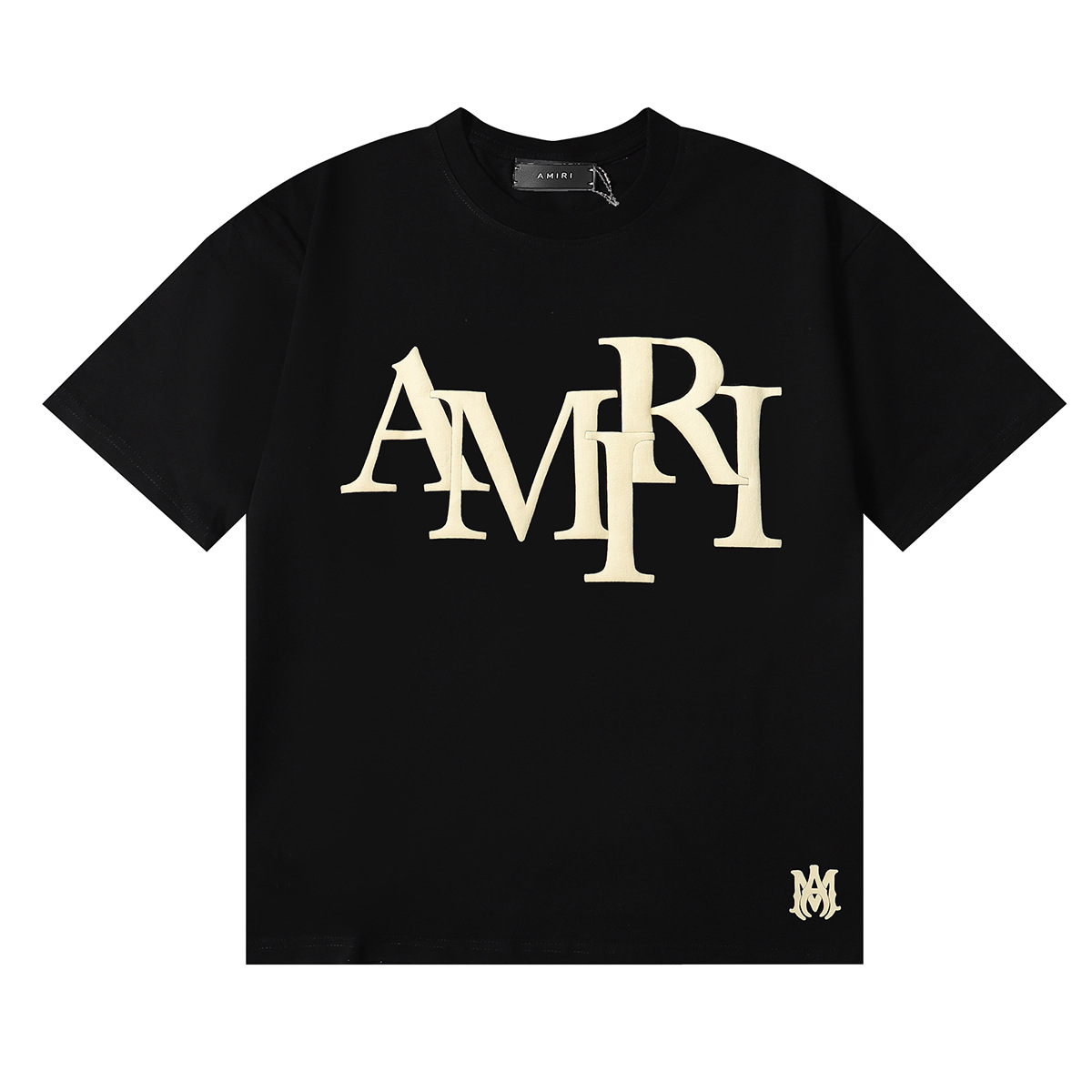 AM Mismatched Foam Letter Logo Print Tee 3 colors