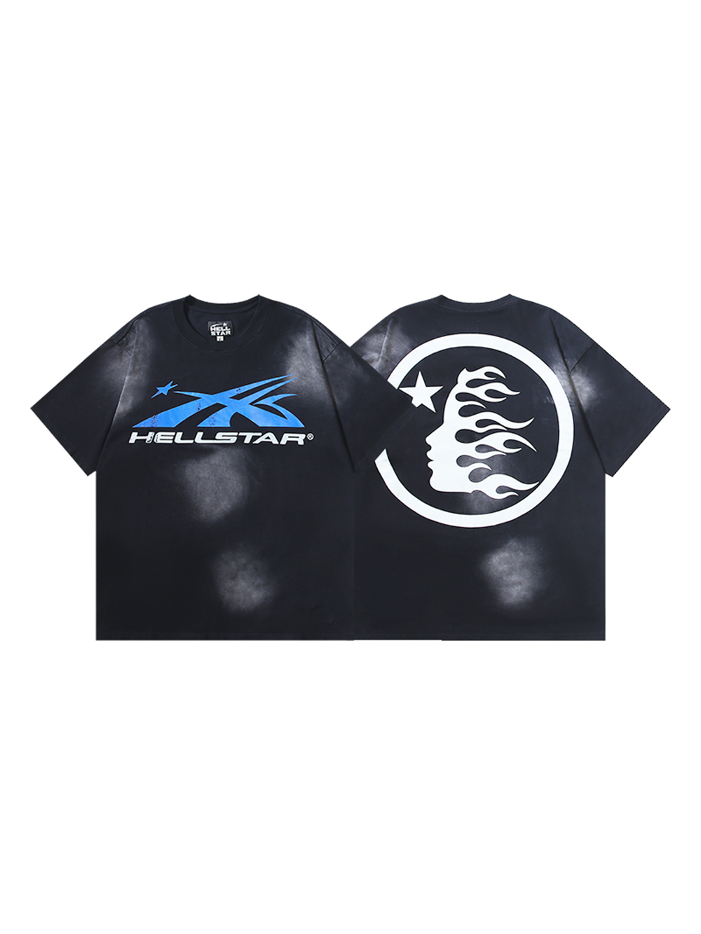 Blue and White Gradient Gel Sport Logo Washed Tee