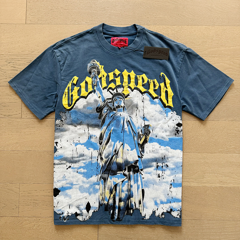 1:1 quality version Statue of Liberty Printed Washed Version Tee 4 colors