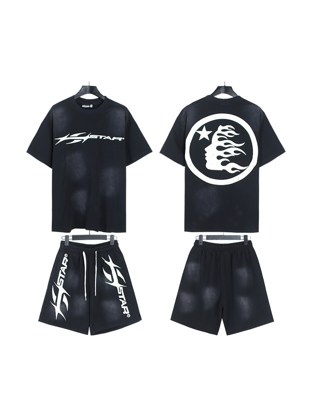 HS Basic Logo Washed Version Tee & Shorts Set