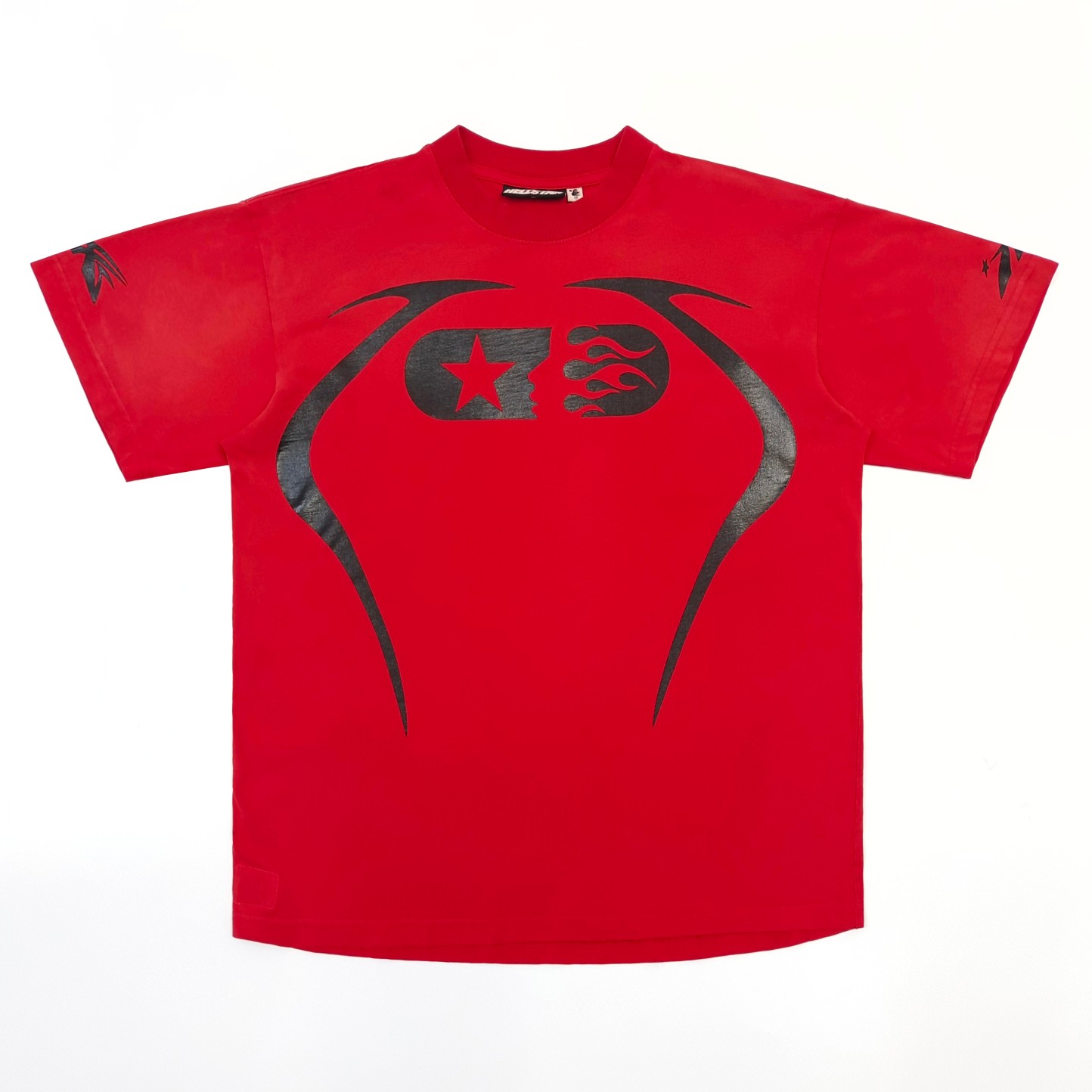 1:1 quality version Black Logo Printed Warm Up tee with NFC tag 6 colors