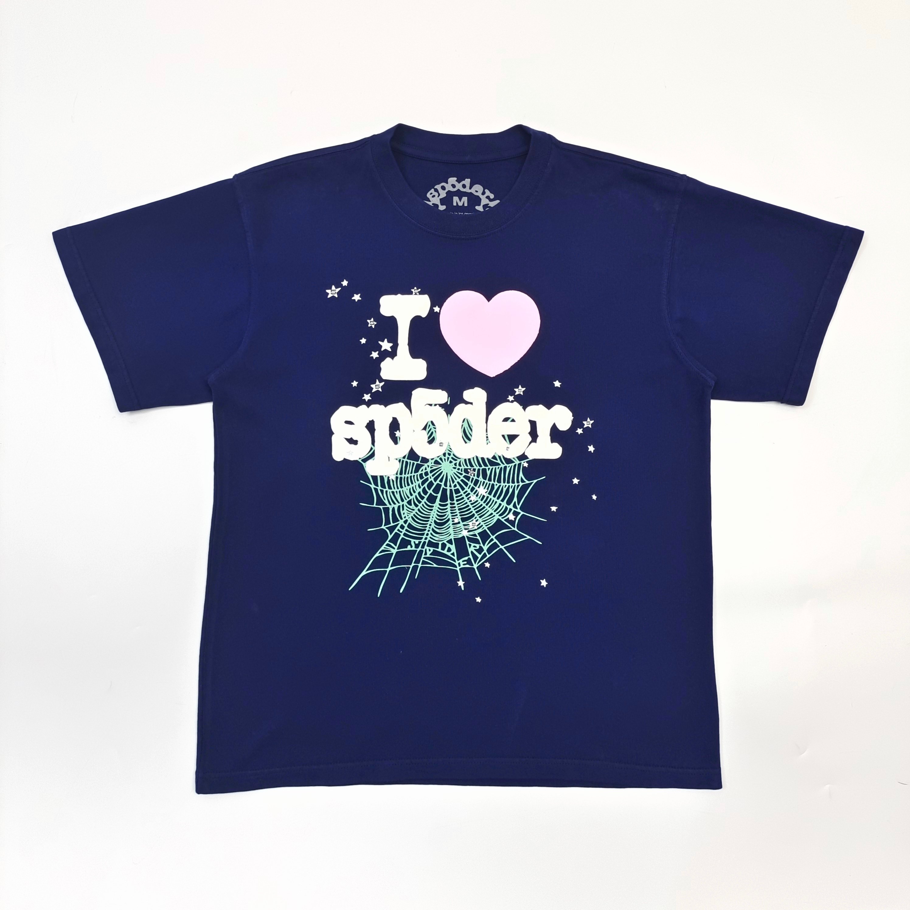 1:1 quality version 27983487 Green Spider Web Heart Print Tee