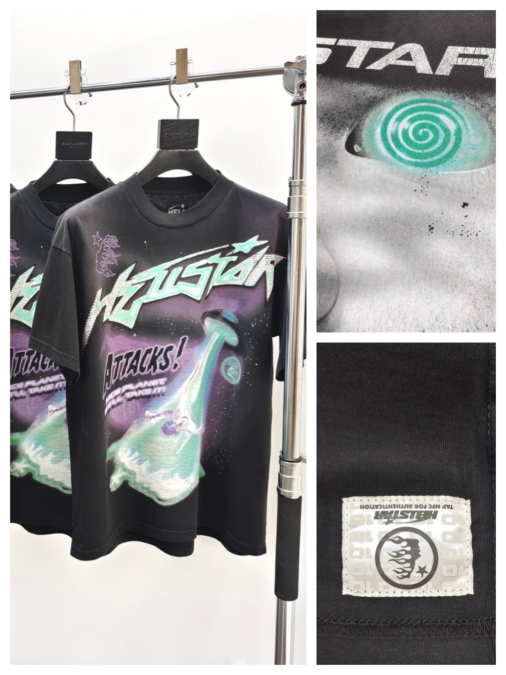 1:1 quality version UFO Attack Print  Tee with NFC tag