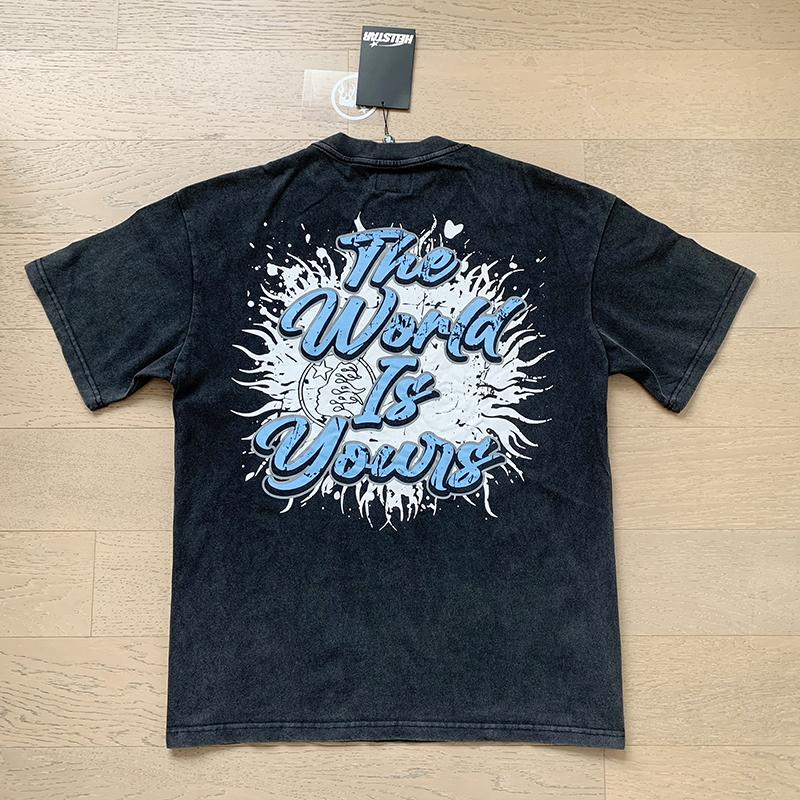 Burst Letter Eye Print Washed Version Tee