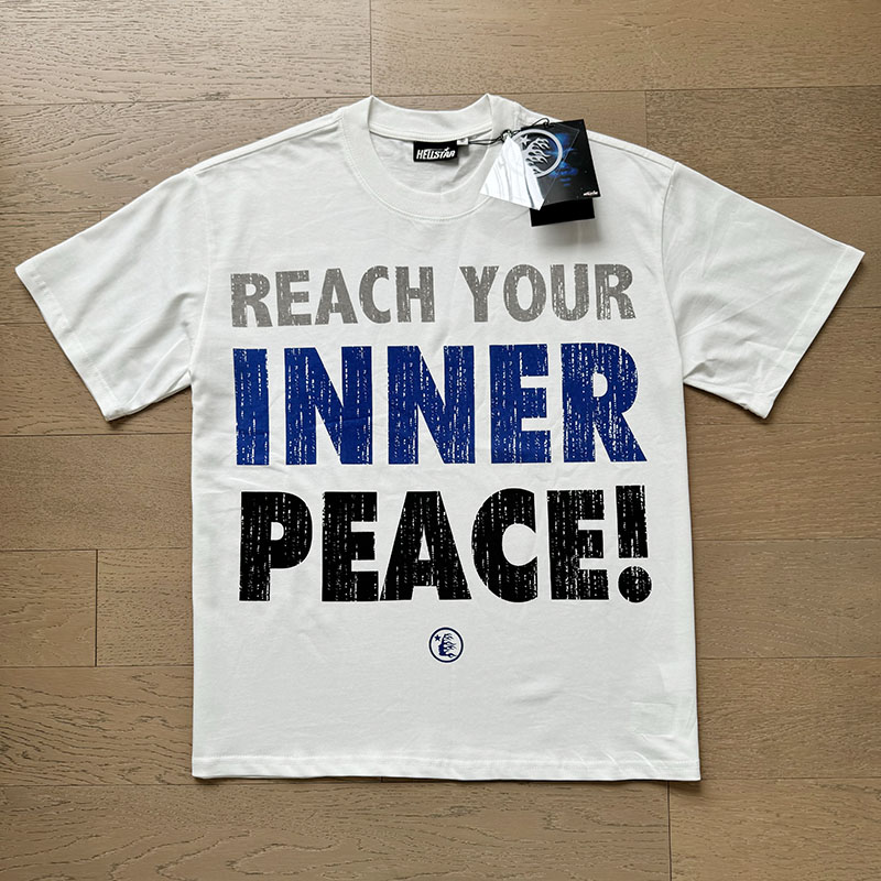 Three rows of mottled large monogrammed slogans printed tee 4 colors