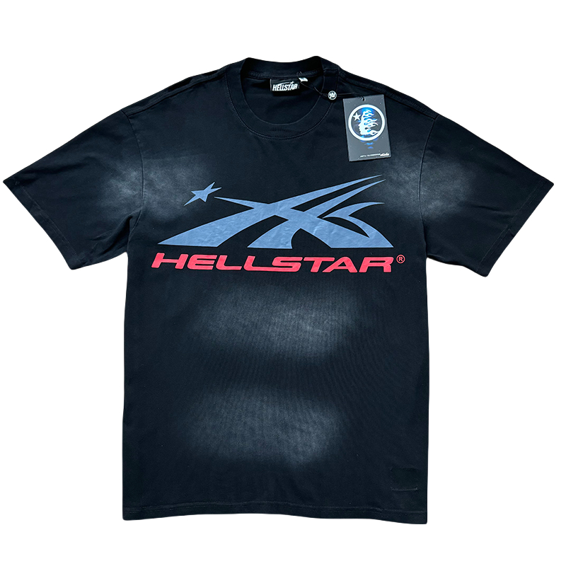 28233600 Red and blue Logo Print Washed Version Tee