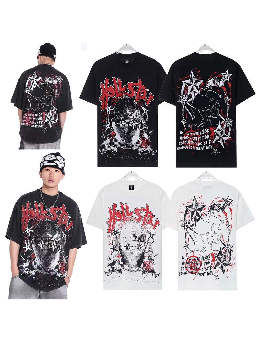 Masked Man Letter Print Tee 2 colors