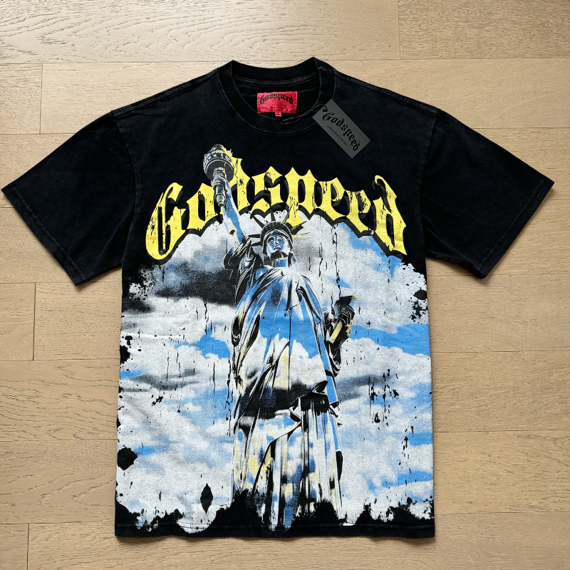 1:1 quality version Statue of Liberty Printed Washed Version Tee 4 colors