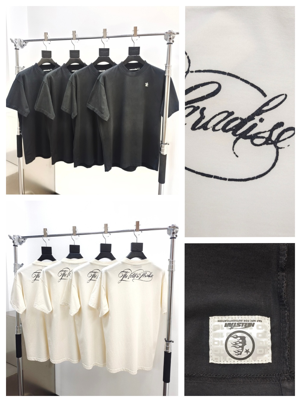 1:1 quality version Chest small logo back lettering print Tee with NFC tag