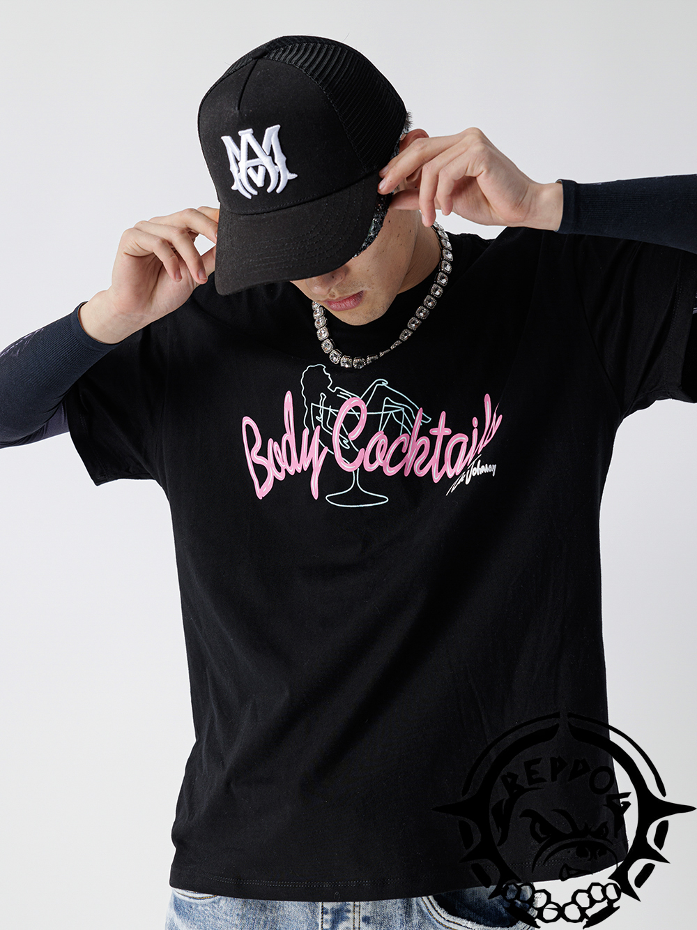 Wine Glass Girl Printed tee