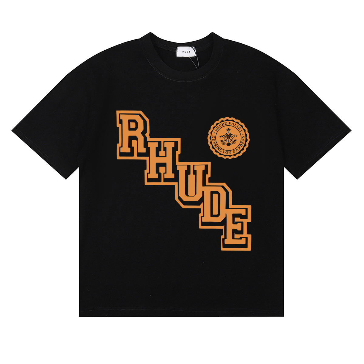 28360194 Orange lettering slanted print  Tee 3 colors