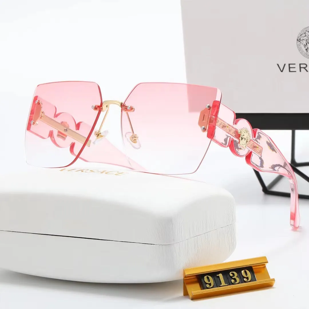 7-color fashion lion head LOGO solid color temple polarized sunglasses