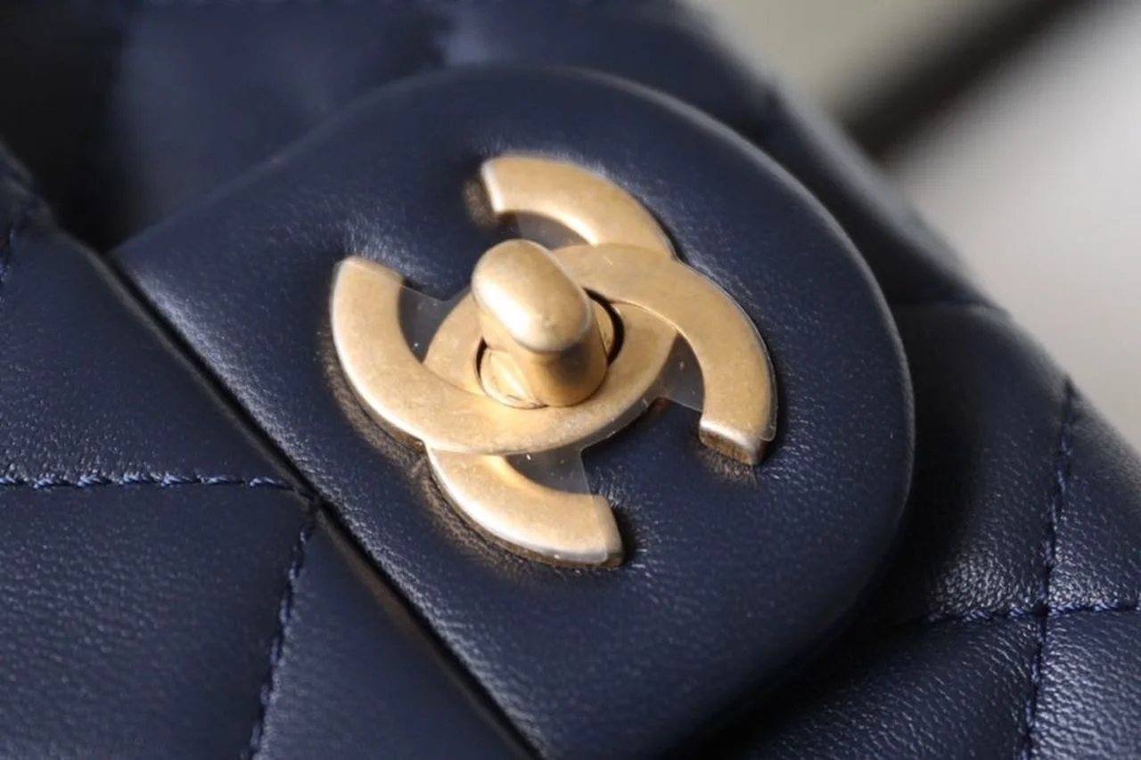 Chanel Mini Flap Bag With CC Ball On Strap Navy Blue For Women, Women’s Handbags, Shoulder And Crossbody Bags 6.7in/17cm AS1786