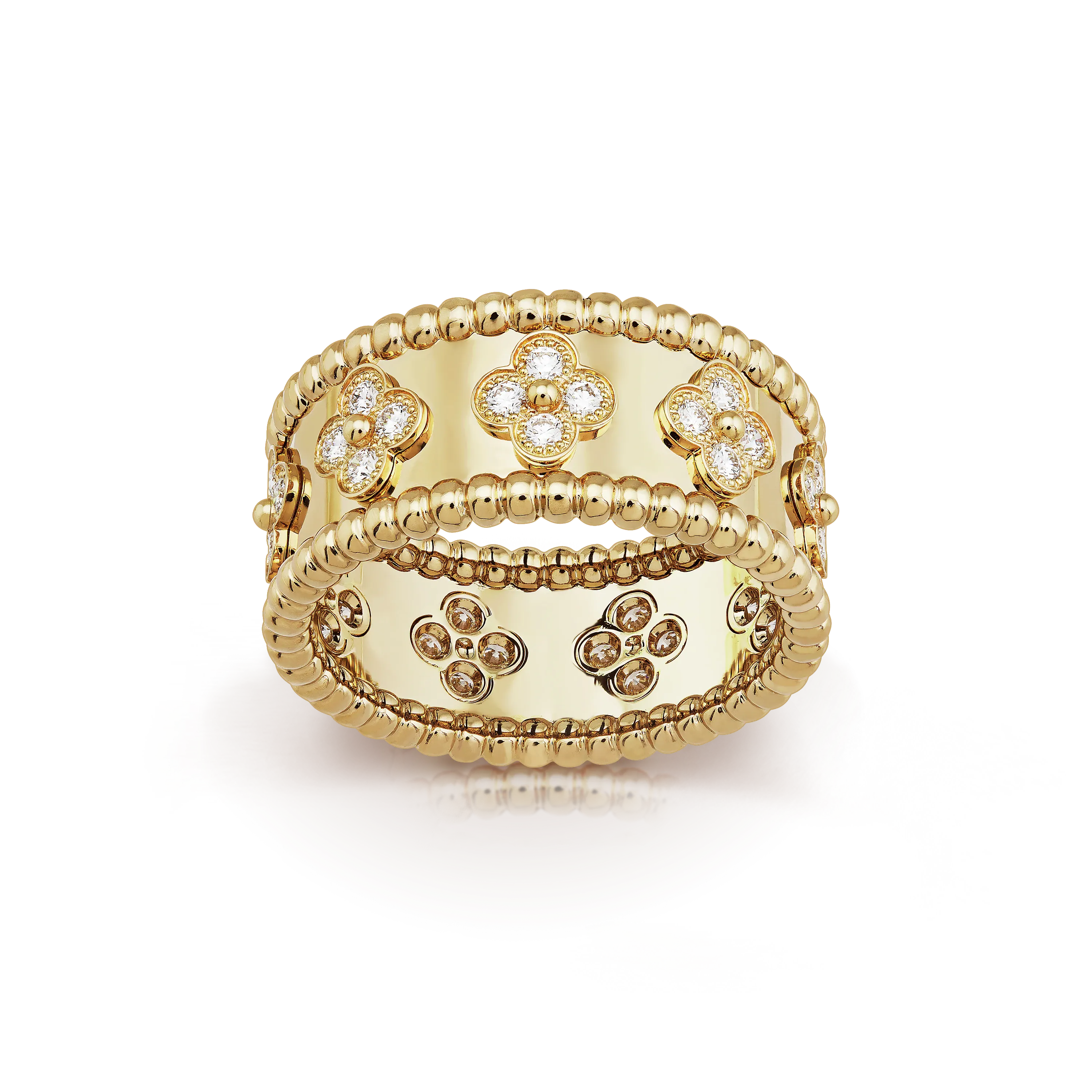 Perlée clovers ring