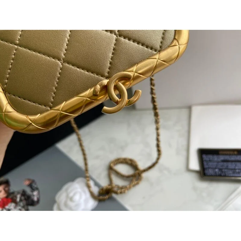 Chanel Small Lambskin Kiss-Lock Bag As1885