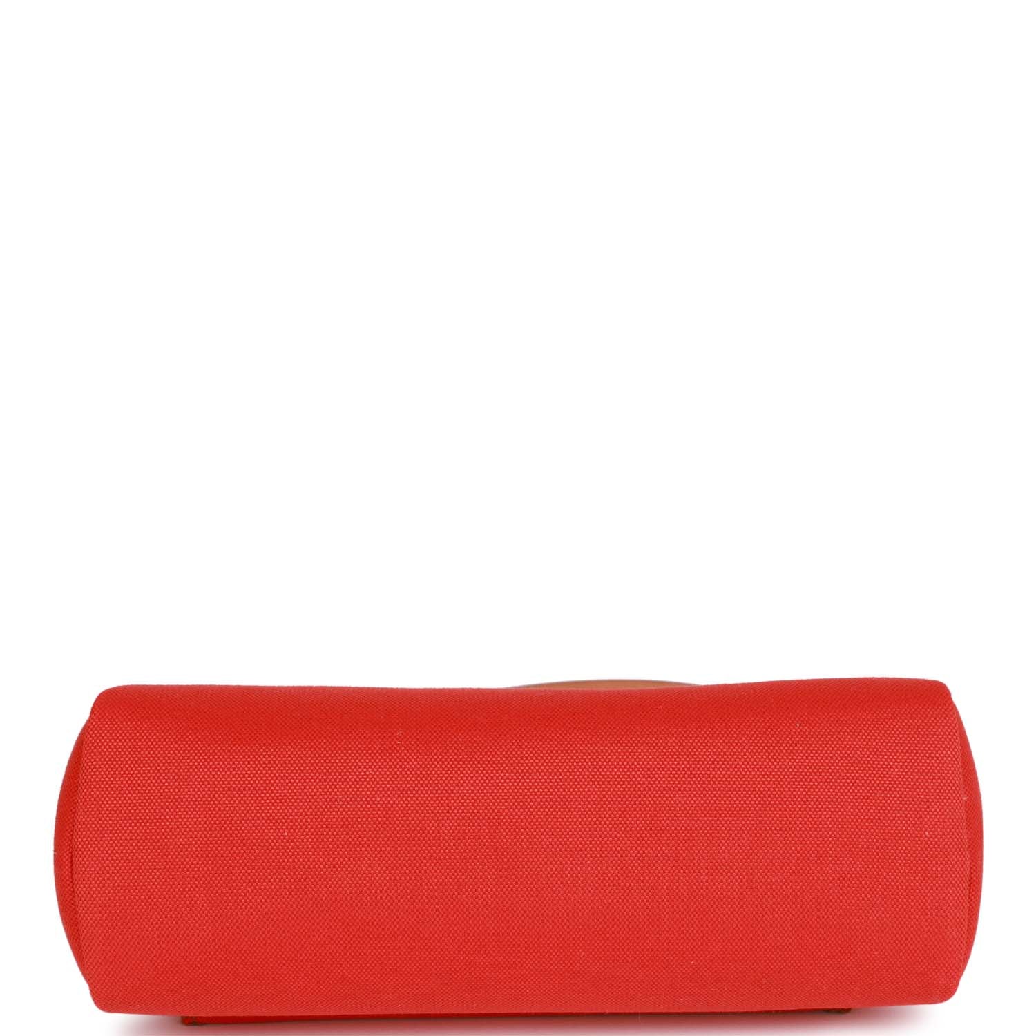 Hermes Herbag Zip PM 31 Capucine Toile H Berline Vache Fauve Hunter Naturel Palladium Hardware