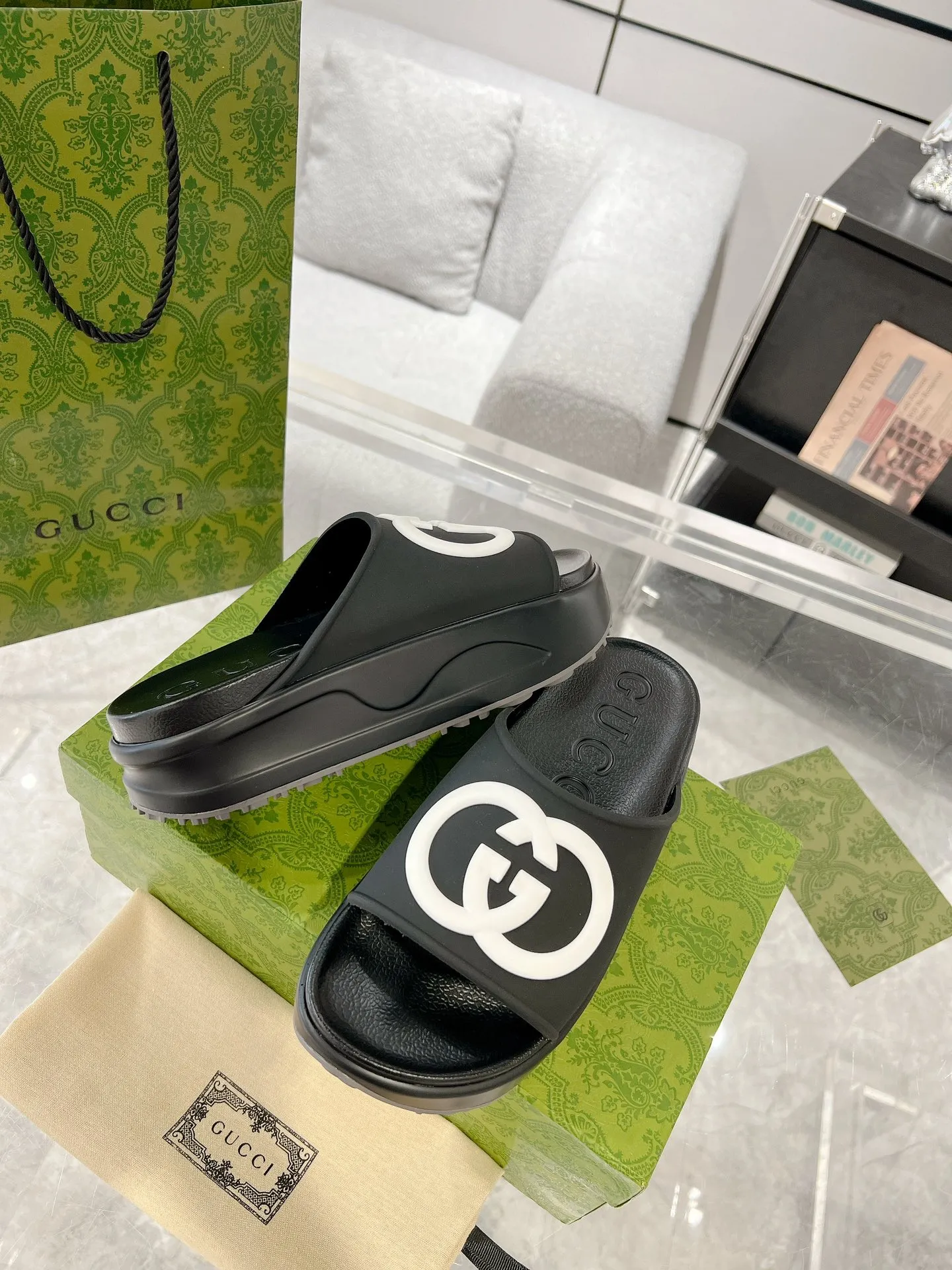 GG new arrival  men and women slippers heels 5 cm