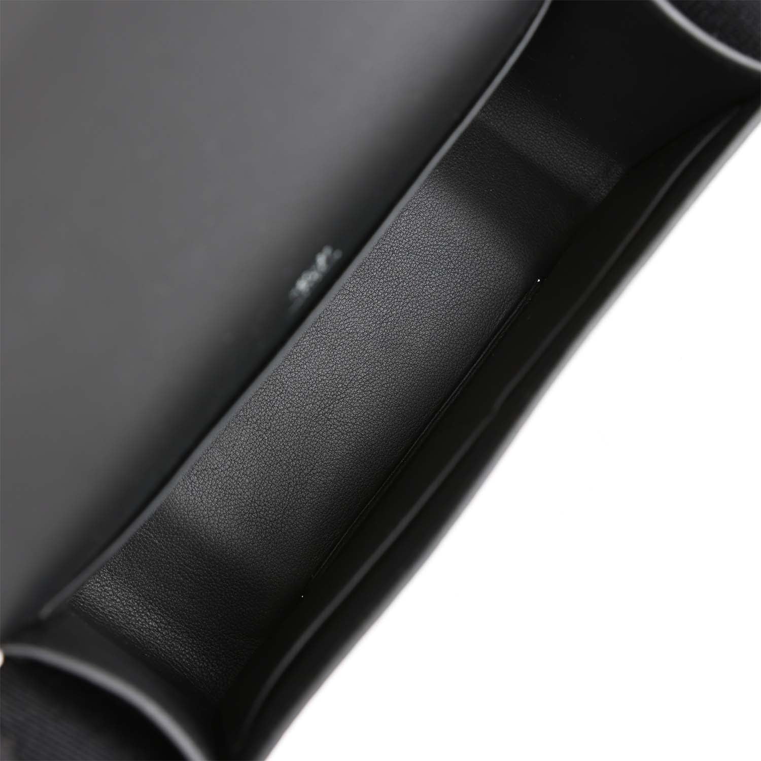 Hermes Geta Bag Black Chevre Palladium Hardware