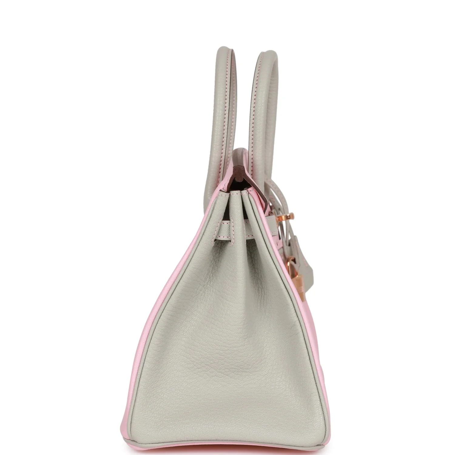 Hermes Birkin 25 HSS Rose Sakura and Gris Perle Chevre Mysore Rose Gold Hardware