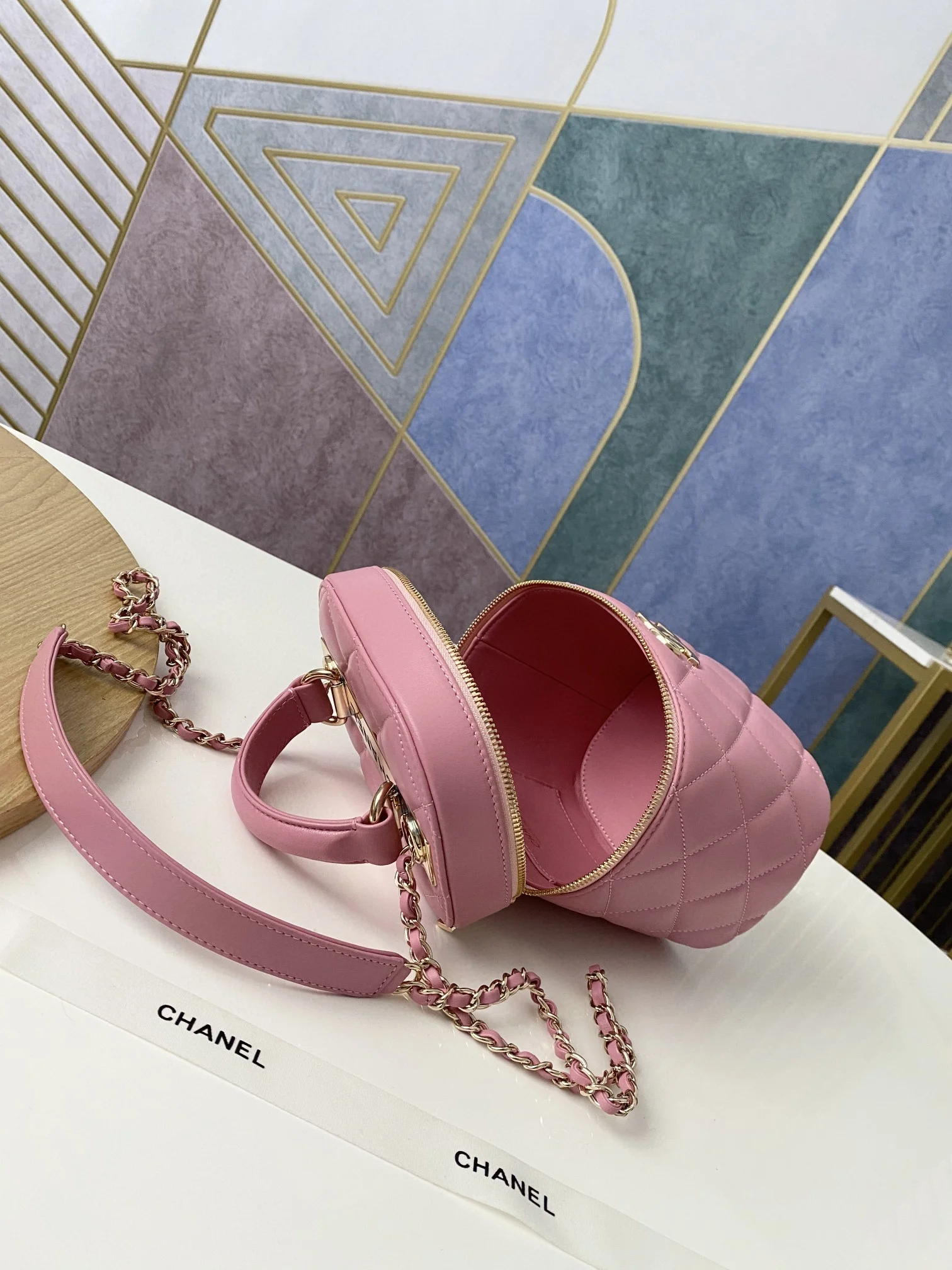 Chanel Vanity Case Gold Hardware Pink For Women, Women’s Handbags, Shoulder Bags 9.4in/24cm