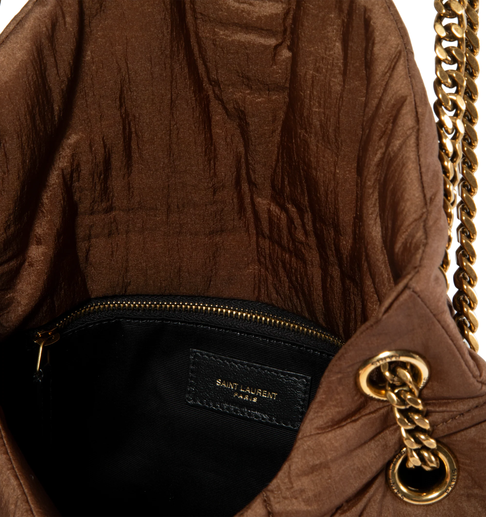 PUFFER SMALL NYLON AND LEATHER BAG