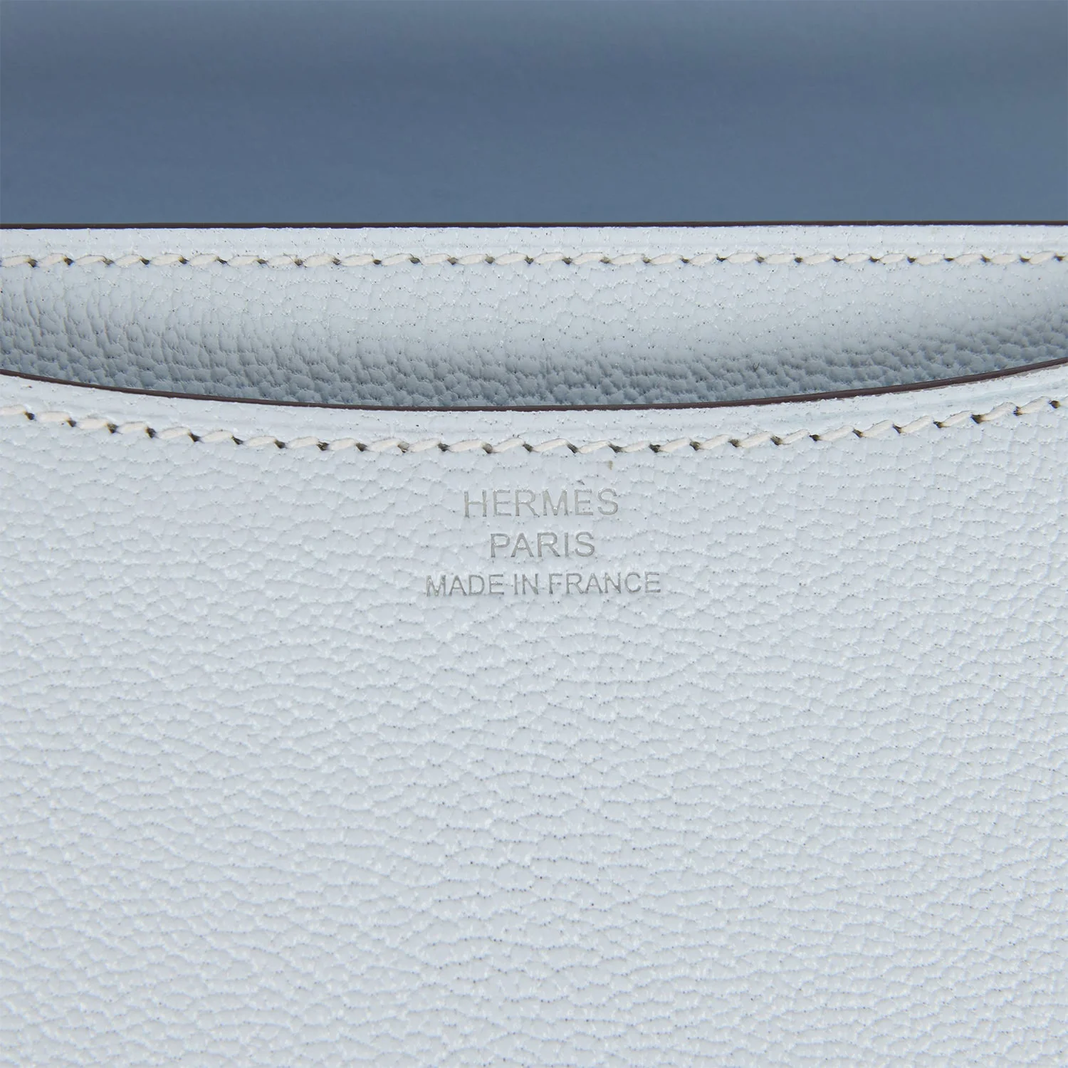 Hermes Constance 18 Bleu Brume Chevre Palladium Hardware